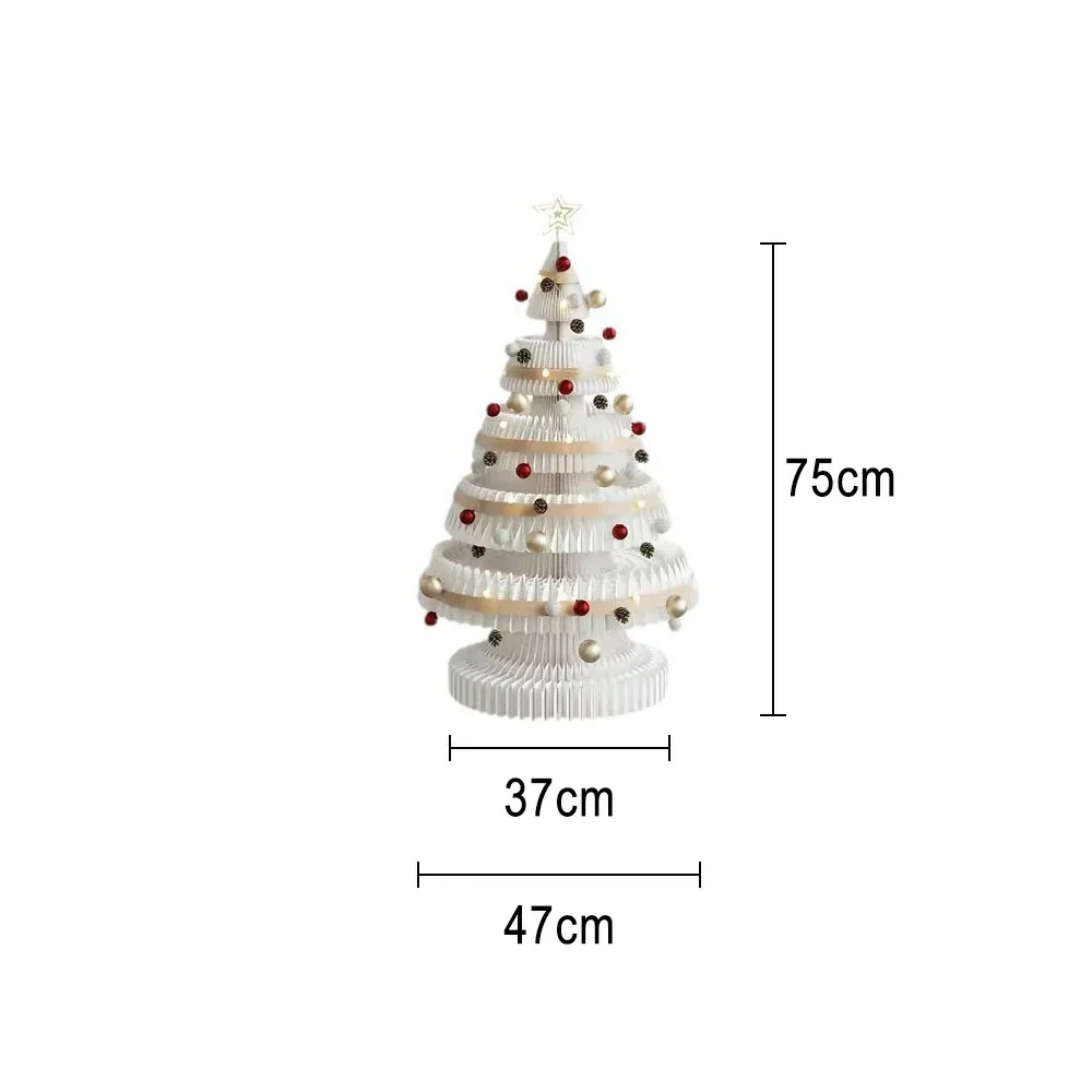 LIVARA Foldable Christmas Tree Decor 53/75/100cm Holiday Decoration for Home, Party & Retail Display - White - Image 10