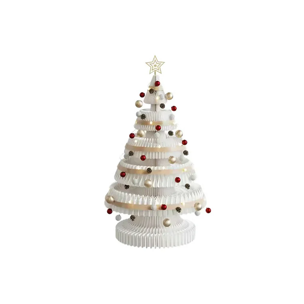 LIVARA Foldable Christmas Tree Decor 53/75/100cm Holiday Decoration for Home, Party & Retail Display - White - Image 11
