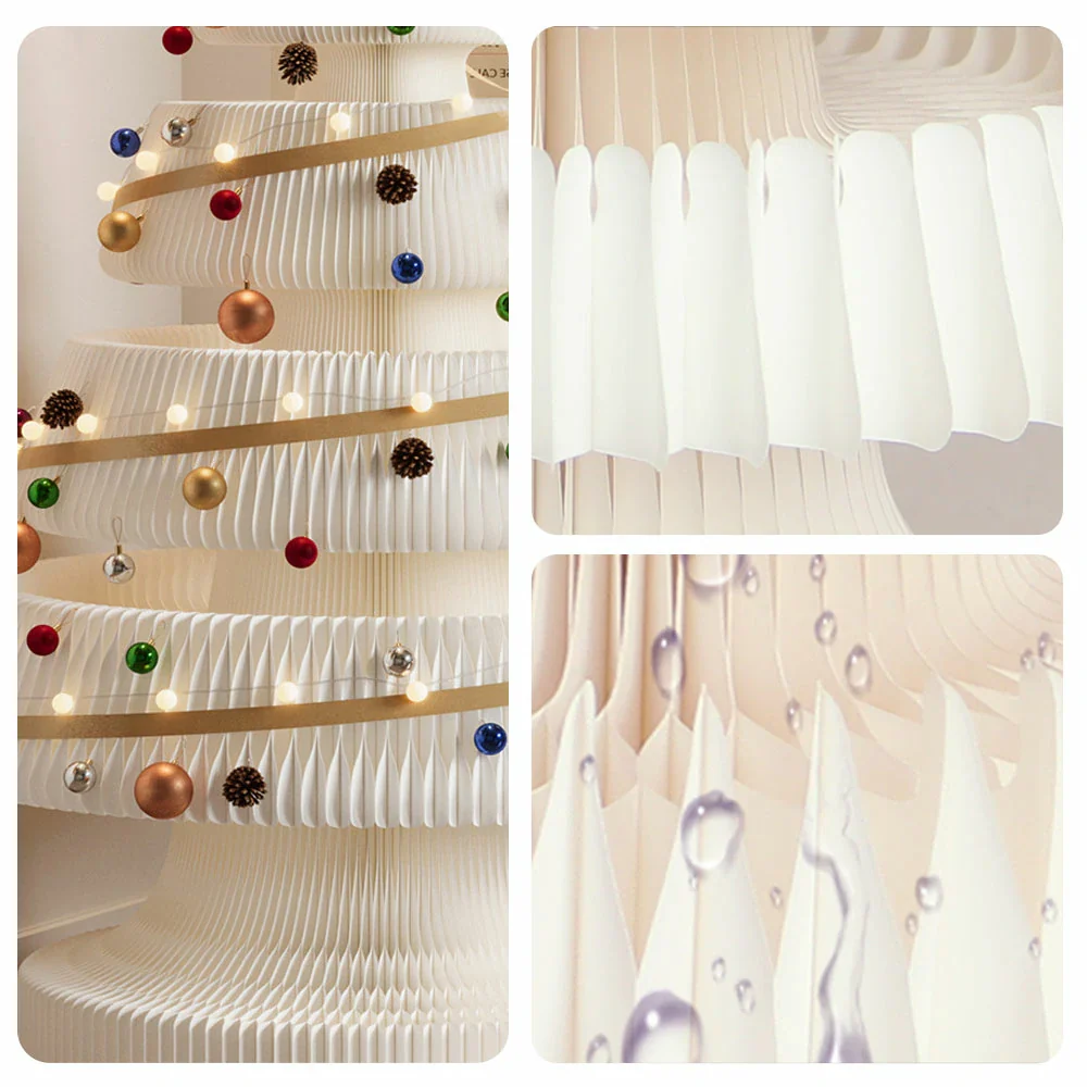 LIVARA Foldable Christmas Tree Decor 53/75/100cm Holiday Decoration for Home, Party & Retail Display - White - Image 3