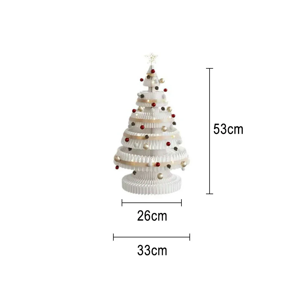 LIVARA Foldable Christmas Tree Decor 53/75/100cm Holiday Decoration for Home, Party & Retail Display - White - Image 5