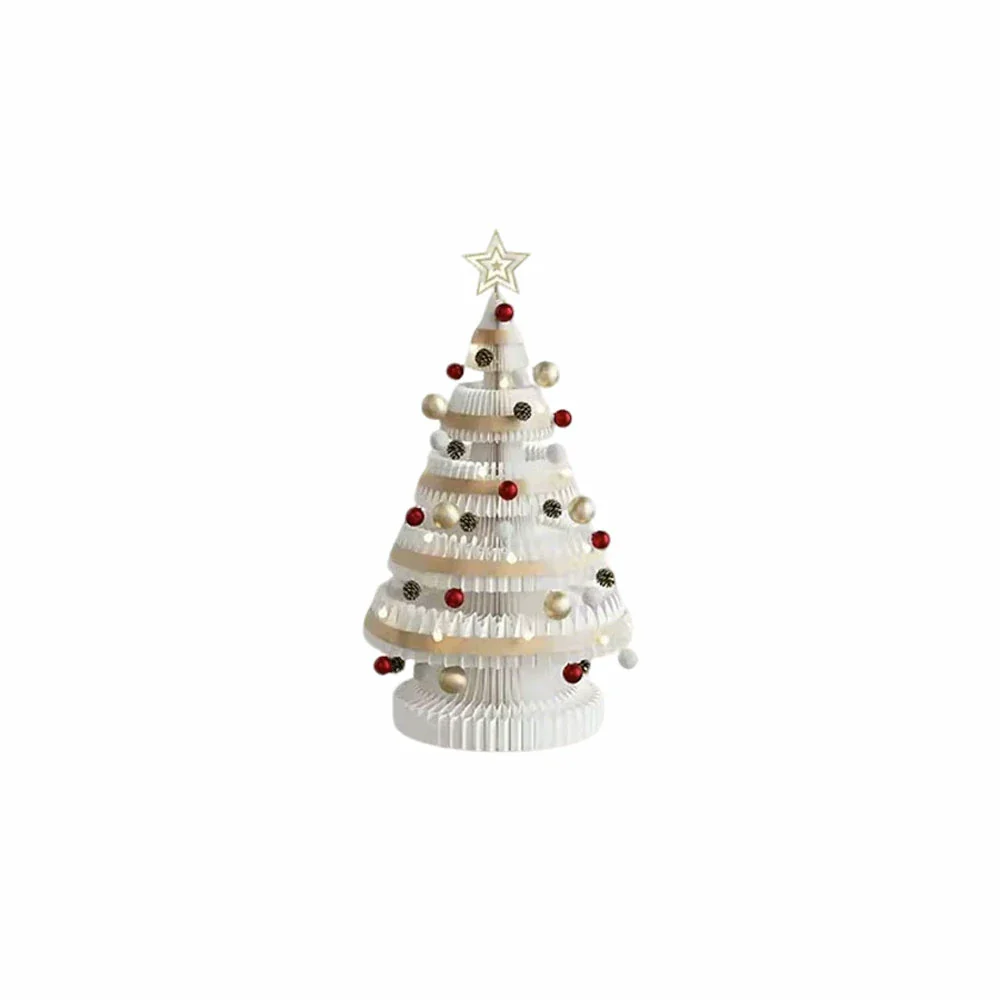 LIVARA Foldable Christmas Tree Decor 53/75/100cm Holiday Decoration for Home, Party & Retail Display - White - Image 6
