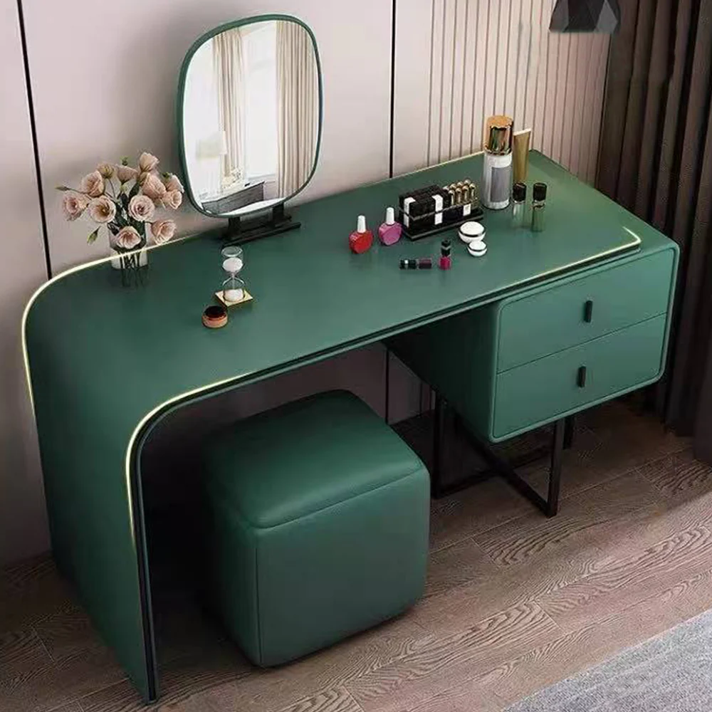 LIVARA DR1008 100-120cm Carbon Steel Dressing Table With Mirror - Green - Image 3