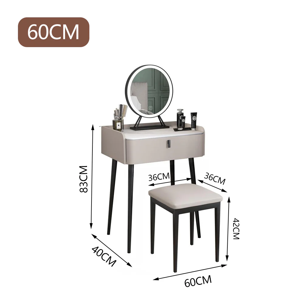 LIVARA DR1020 60cm Rock Countertop Solid Wood Cabinet Dressing Table - Image 5