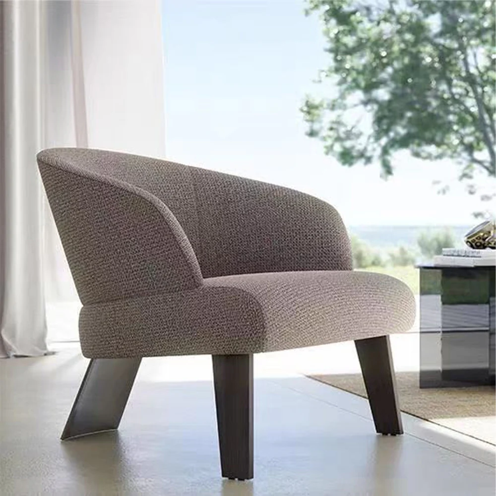LIVARA EC1005 High-End Design Wooden Frame Black Titanium Steel Leisure Chair - Image 2