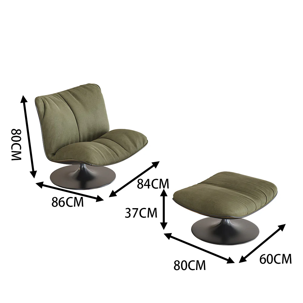 LIVARA EC1006 Fiberglass High-Density Sponge Fabric Swivel Base Duckbill Chair Ottoman - Image 5