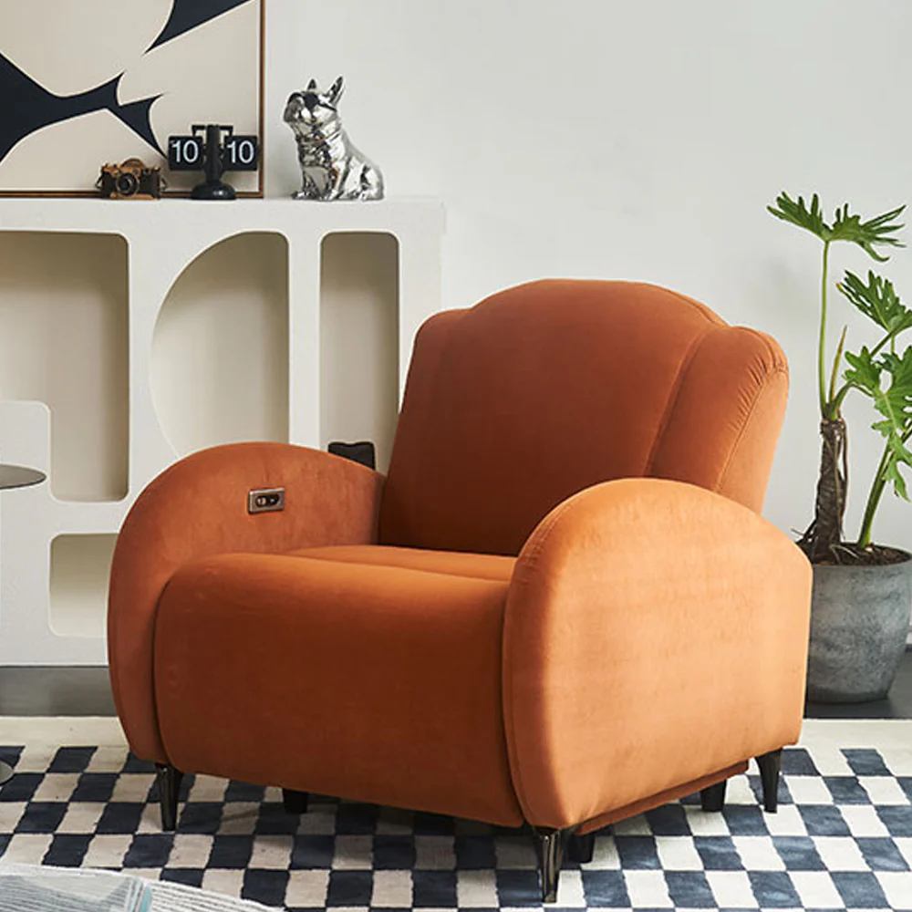 LIVARA FC1019 Suede Fabric Electric Reclining USB Leisure Chair - Image 3