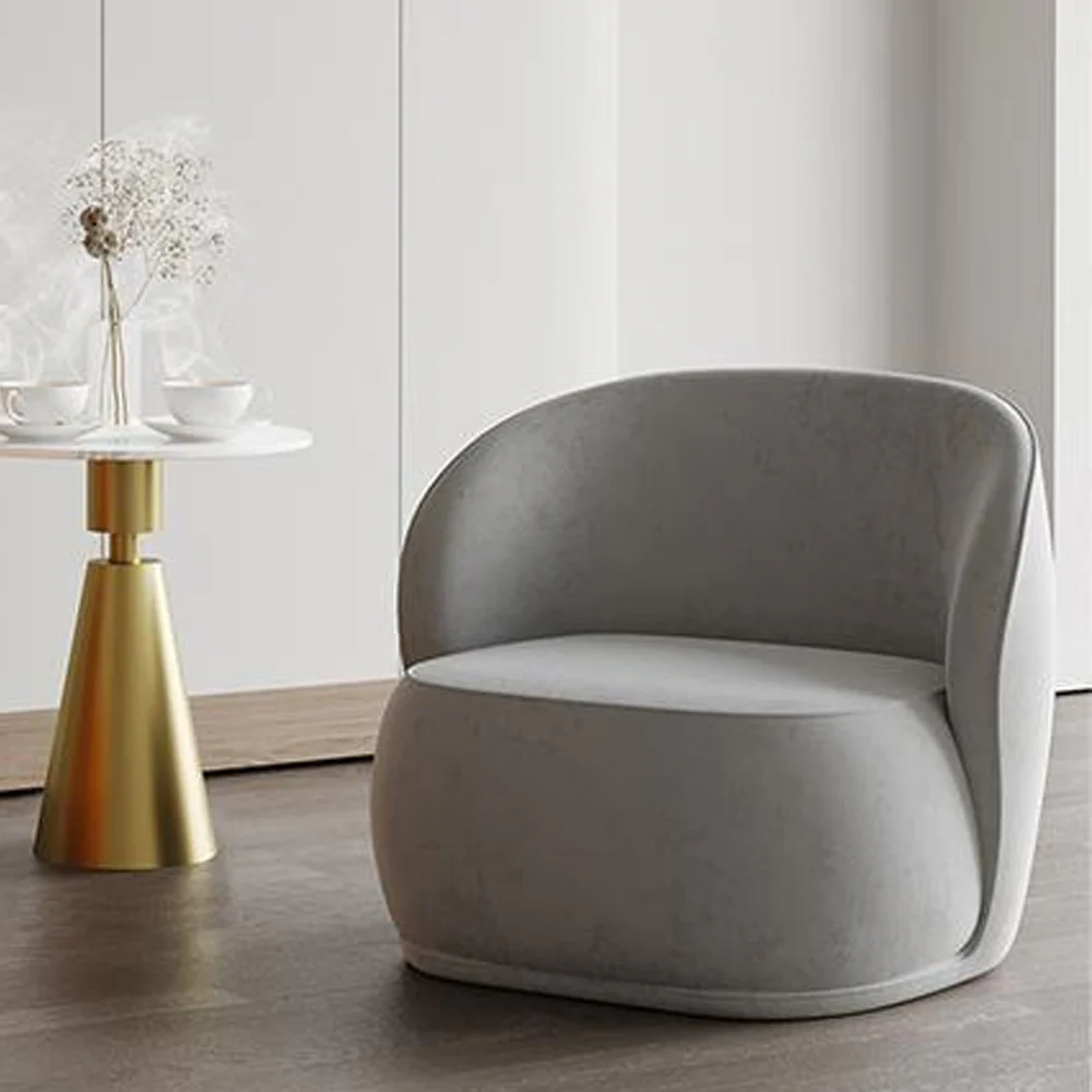 LIVARA EC1023 Shaped Board Solid Wood Frame High-Density Sponge Leisure Chair - Image 3