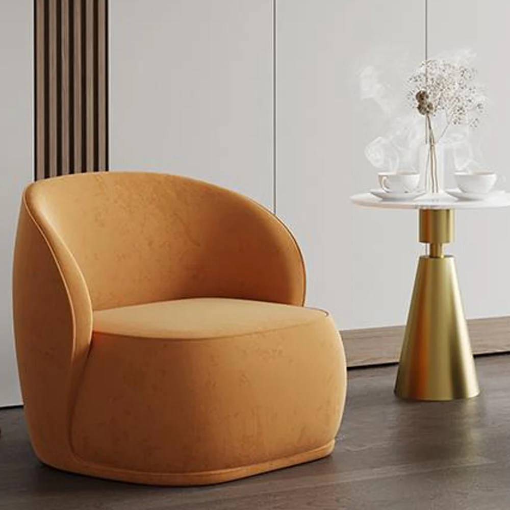 LIVARA EC1023 Shaped Board Solid Wood Frame High-Density Sponge Leisure Chair - Image 5