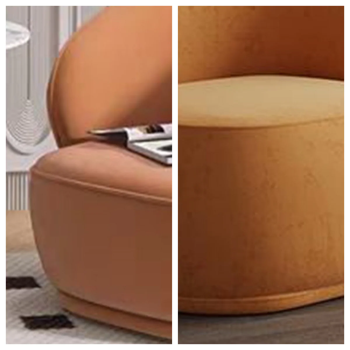 LIVARA EC1023 Shaped Board Solid Wood Frame High-Density Sponge Leisure Chair - Image 7