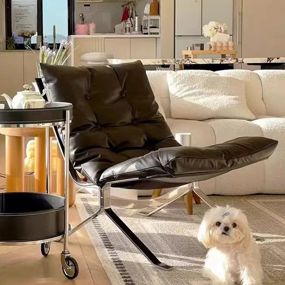 LIVARA EC1029 Stainless Steel Down Feather Ultra Fiber Leather Leisure Chair - Image 4