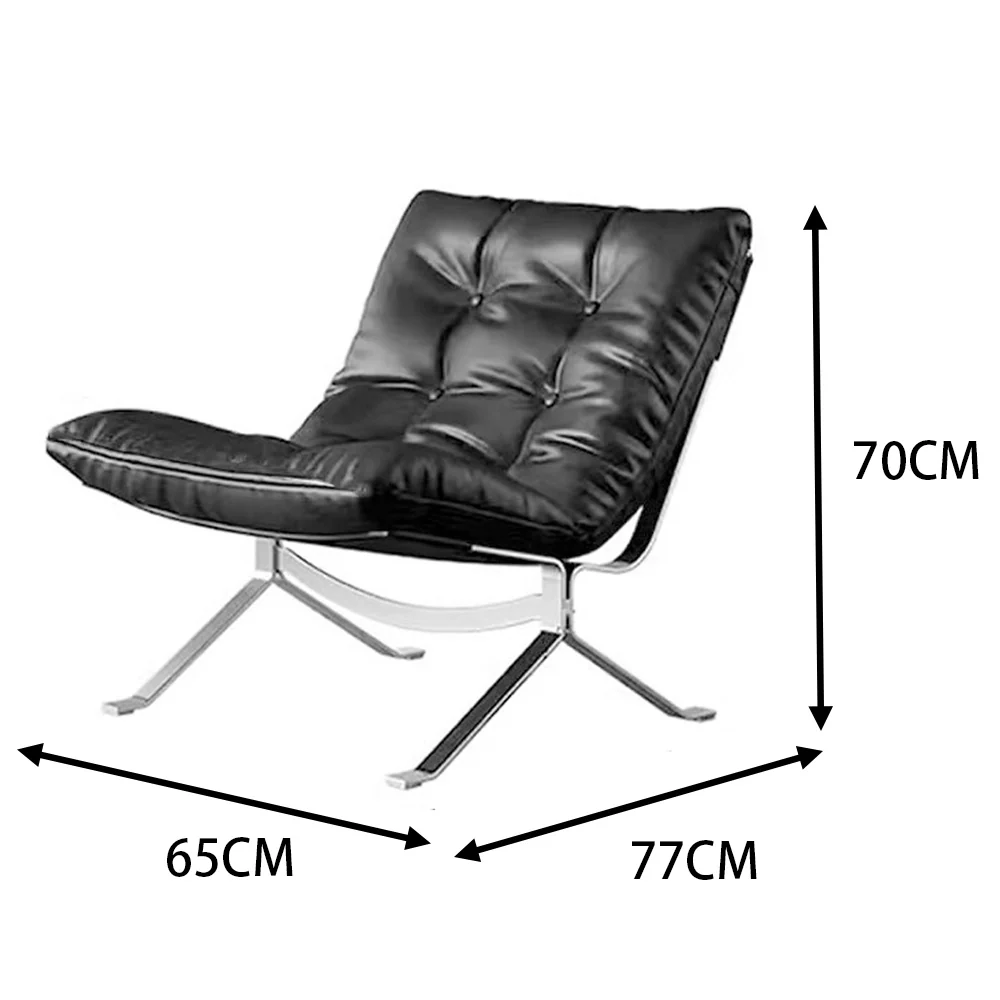 LIVARA EC1029 Stainless Steel Down Feather Ultra Fiber Leather Leisure Chair - Image 5