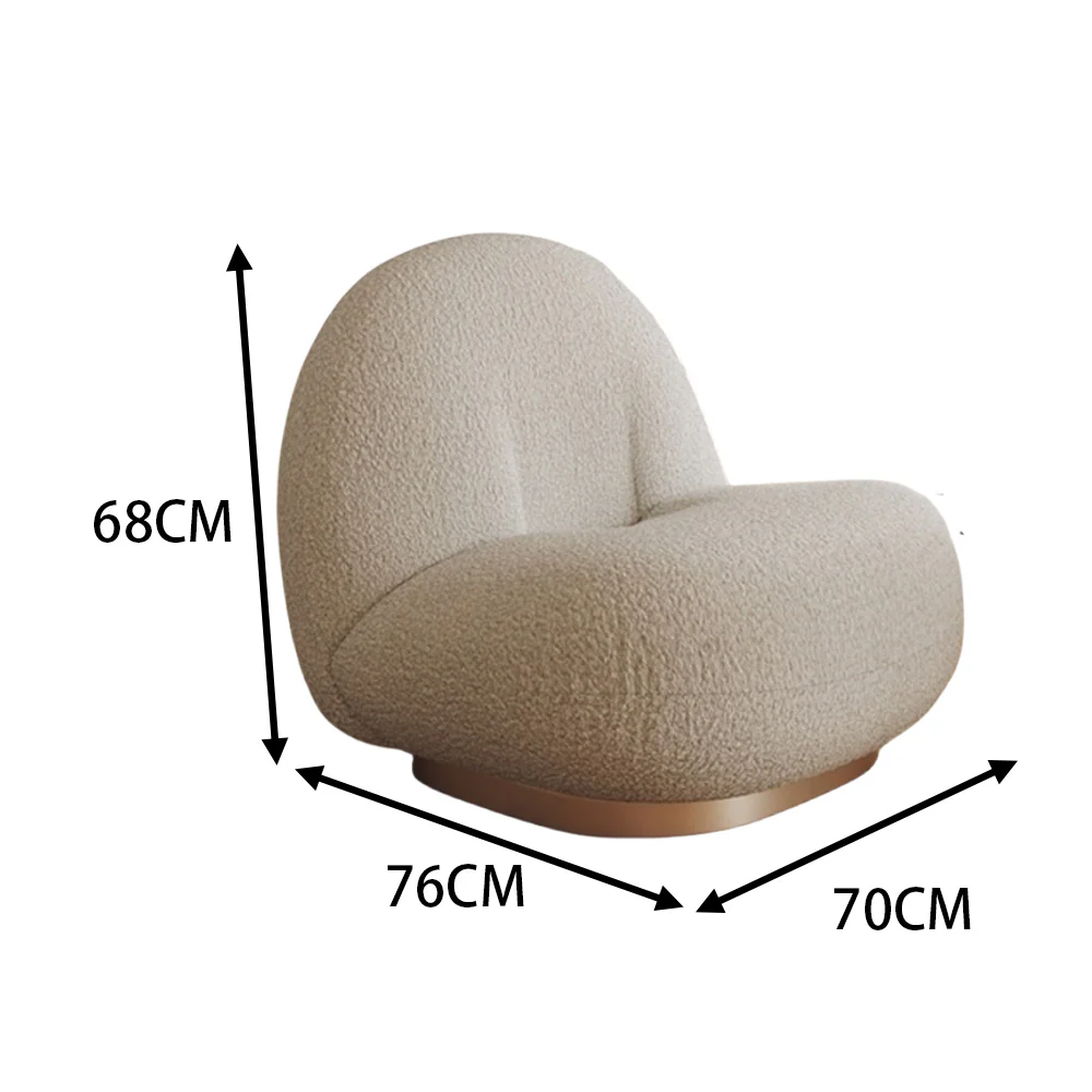 LIVARA EC1030 High-Density Sponge Titanium-Plated Stainless Steel Leisure Chair - Image 5
