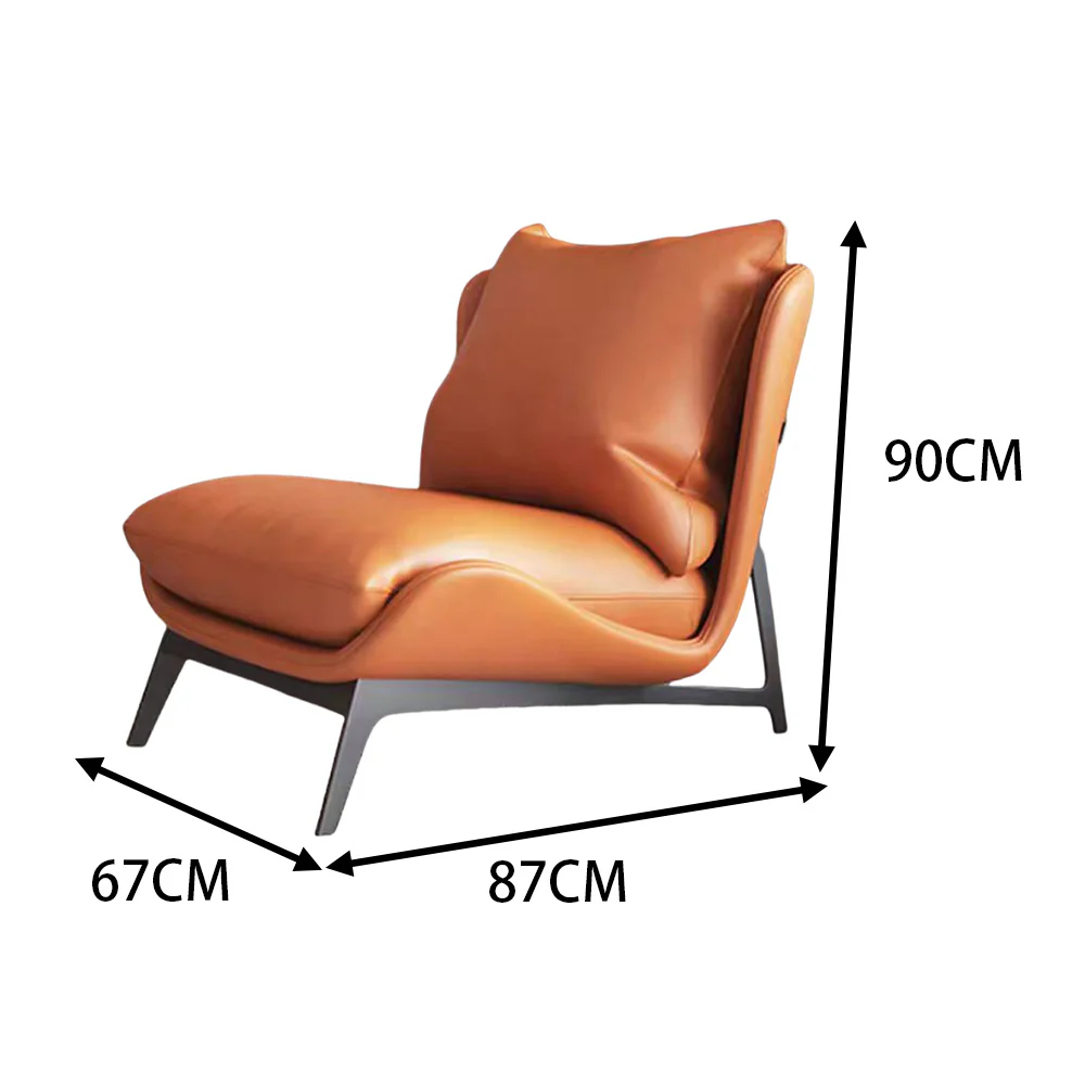 LIVARA EC1035 Minimalist Design Curved Wood Down Feather Leisure Chair - Image 5