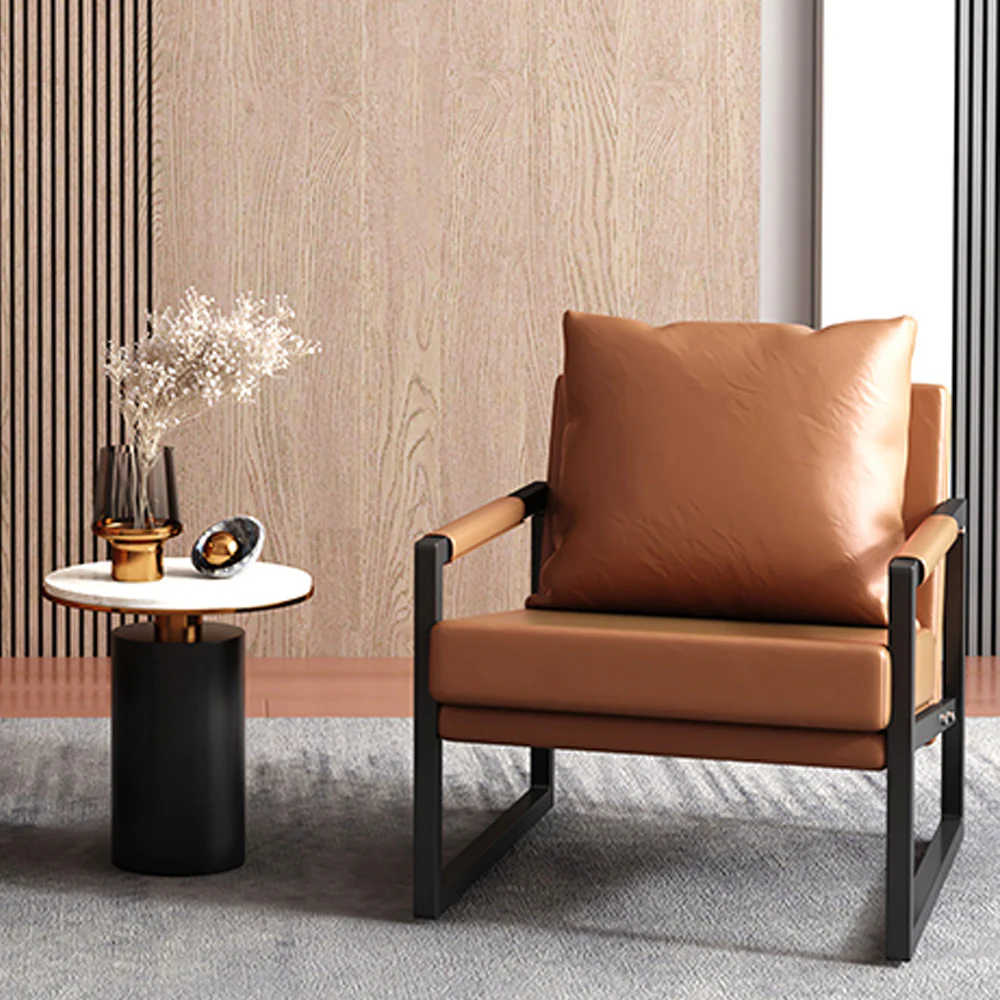 LIVARA EC1056 Leisure Chair with Eucalyptus Frame, High-Density Foam, and Black Frame Legs - Image 2