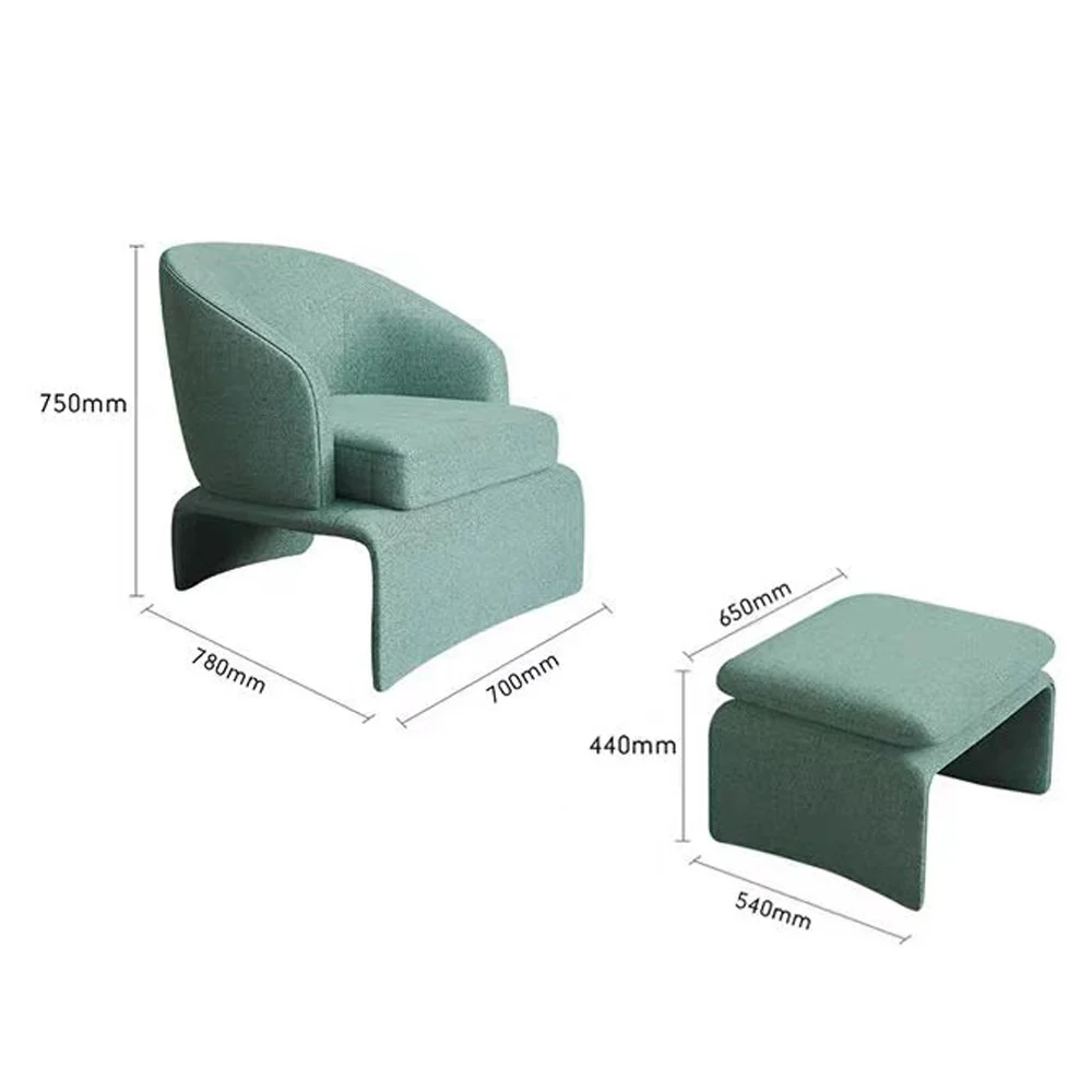 LIVARA EC1060 Eucalyptus Wood Frame with High-Density Foam Leisure Chair and Ottoman - Image 5