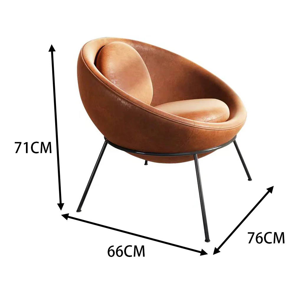 LIVARA EC1079 Bubble Chair with Microfiber Leather and High-Density Foam Leisure Chair - Image 5