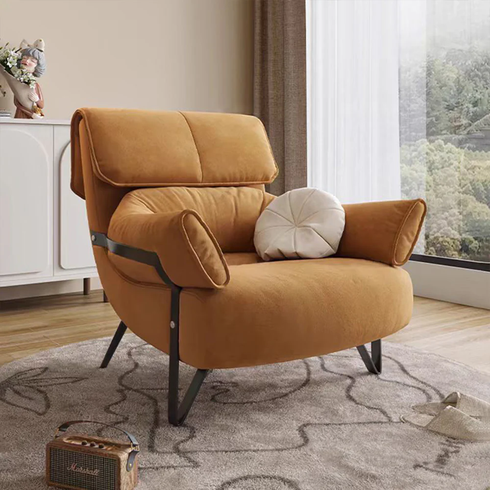 LIVARA EC1085 Solid Wood and Carbon Steel Frame Chair - Image 4