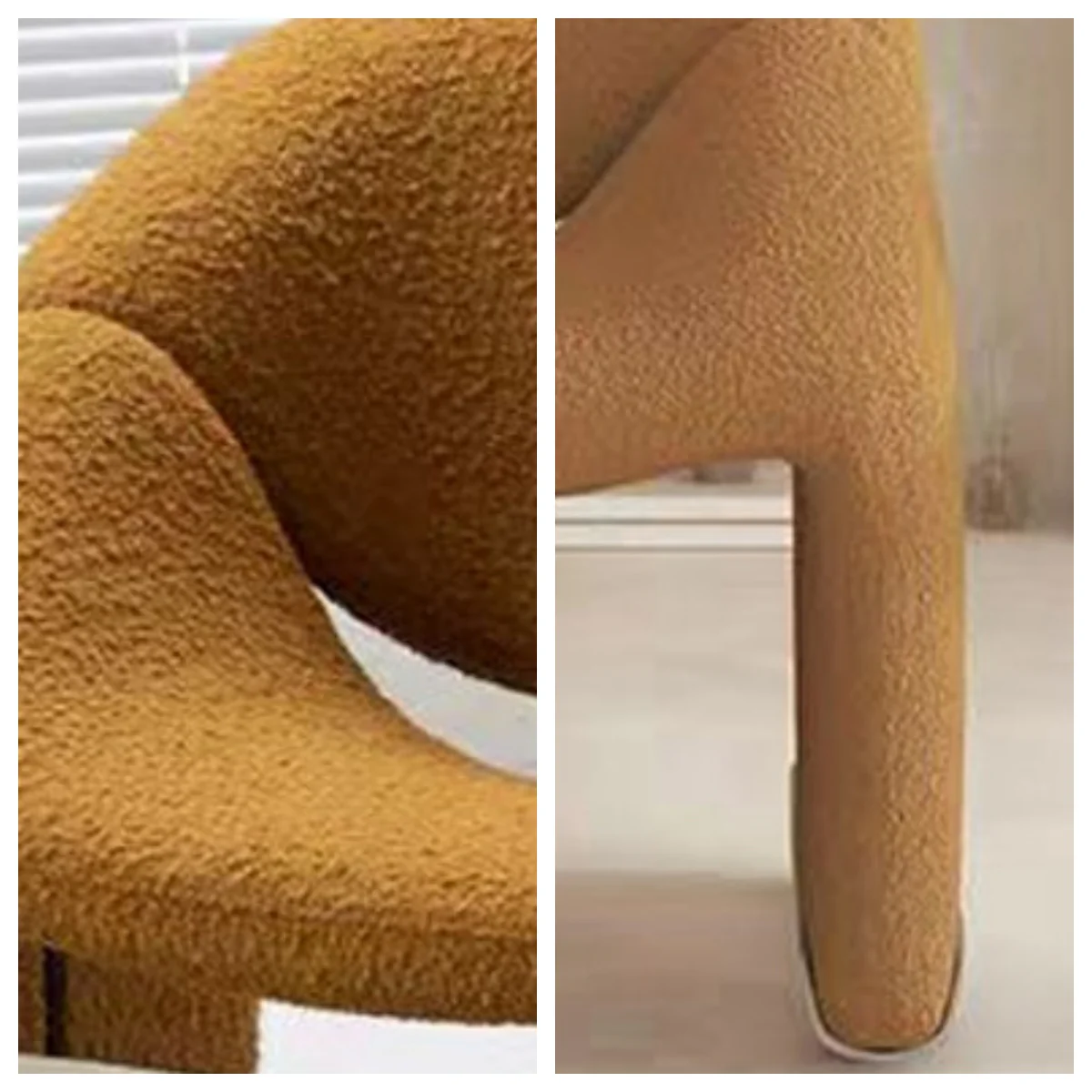 LIVARA EC1089 Teddy Fleece Upholstered Chair with Molded Cotton Leisure Chair - Image 4
