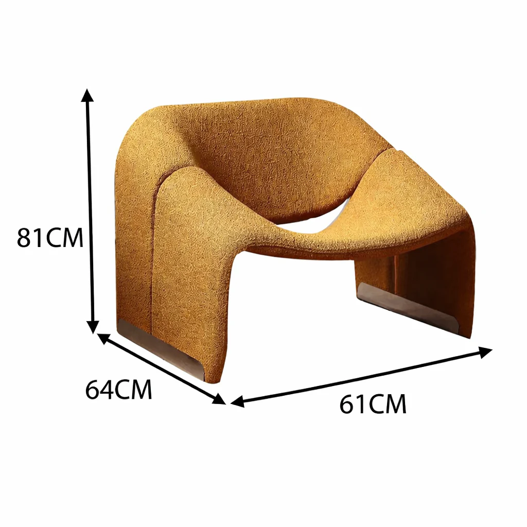 LIVARA EC1089 Teddy Fleece Upholstered Chair with Molded Cotton Leisure Chair - Image 5