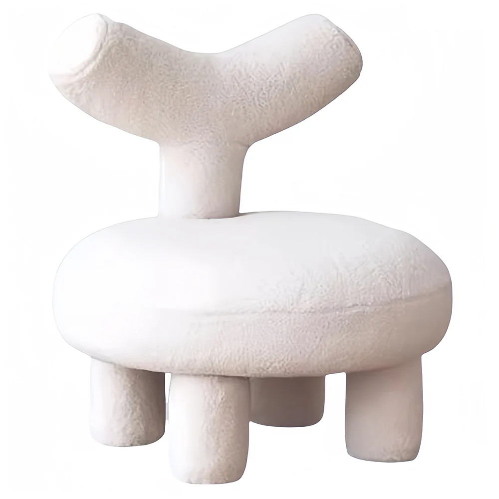 LIVARA EC1092 Wooden Frame Lamb Wool Upholstery Children's Chair