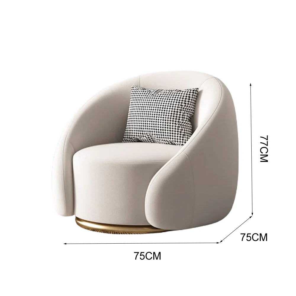 LIVARA EC1105 Solid Wood Frame and Stainless Steel Rotating Chair - Image 6