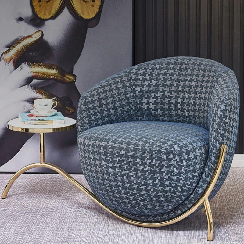 LIVARA EC1114 Stainless Steel Inner Frame Woven Leather Chair - Image 2