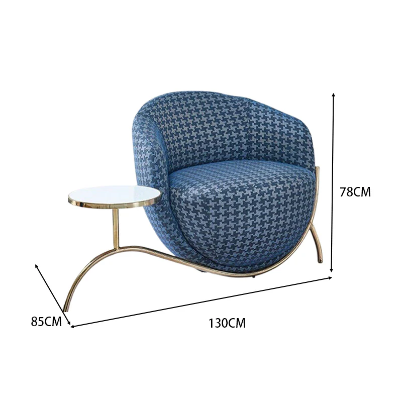 LIVARA EC1114 Stainless Steel Inner Frame Woven Leather Chair - Image 5