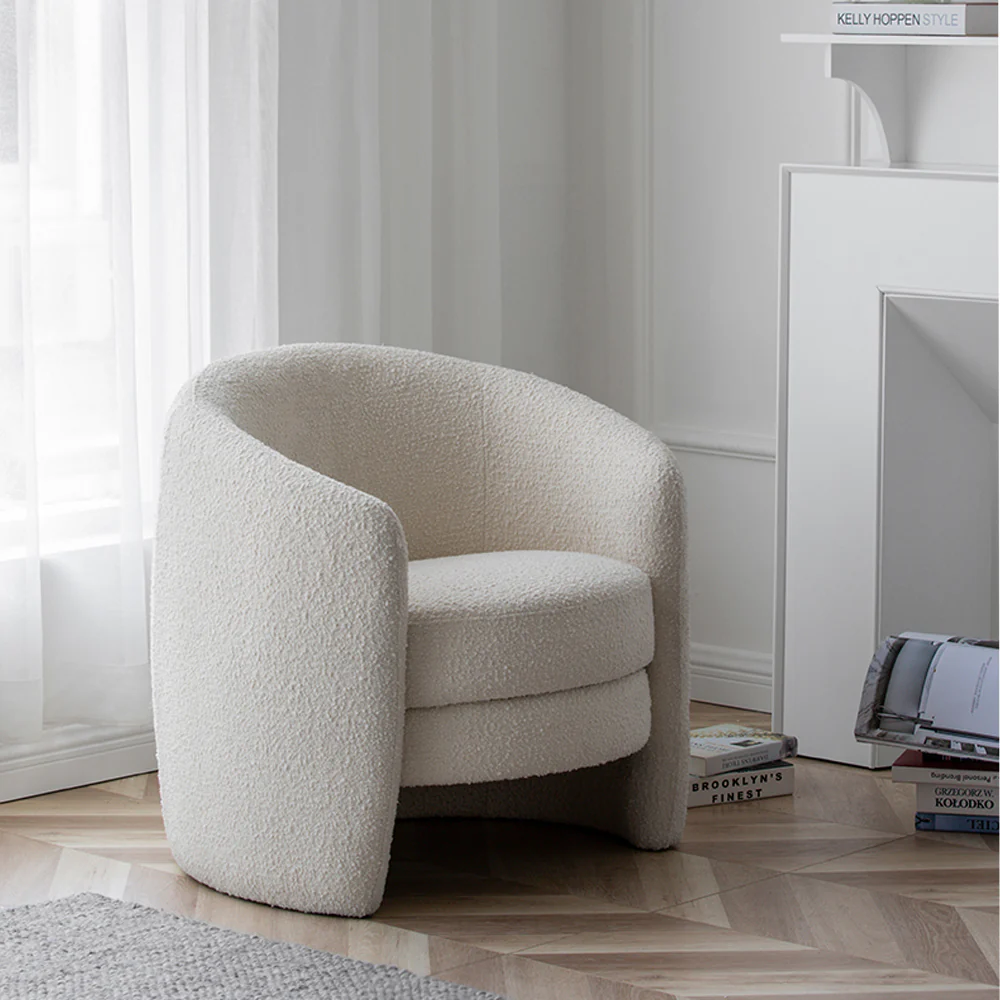 LIVARA EC1126 Minimalist Style Lamb Fleece Leisure Chair - Image 3