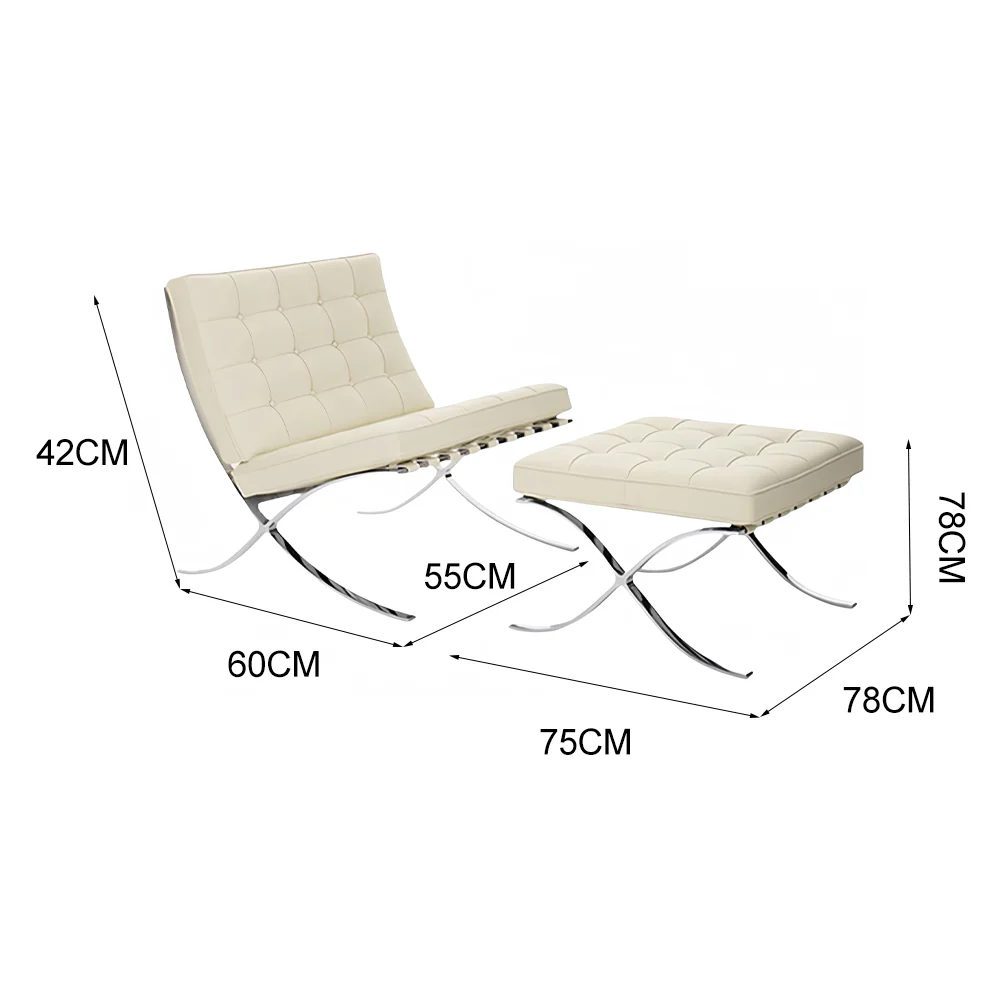 LIVARA EC1146 Stainless Steel Frame Microfibre Leather Leisure Chair - Image 5
