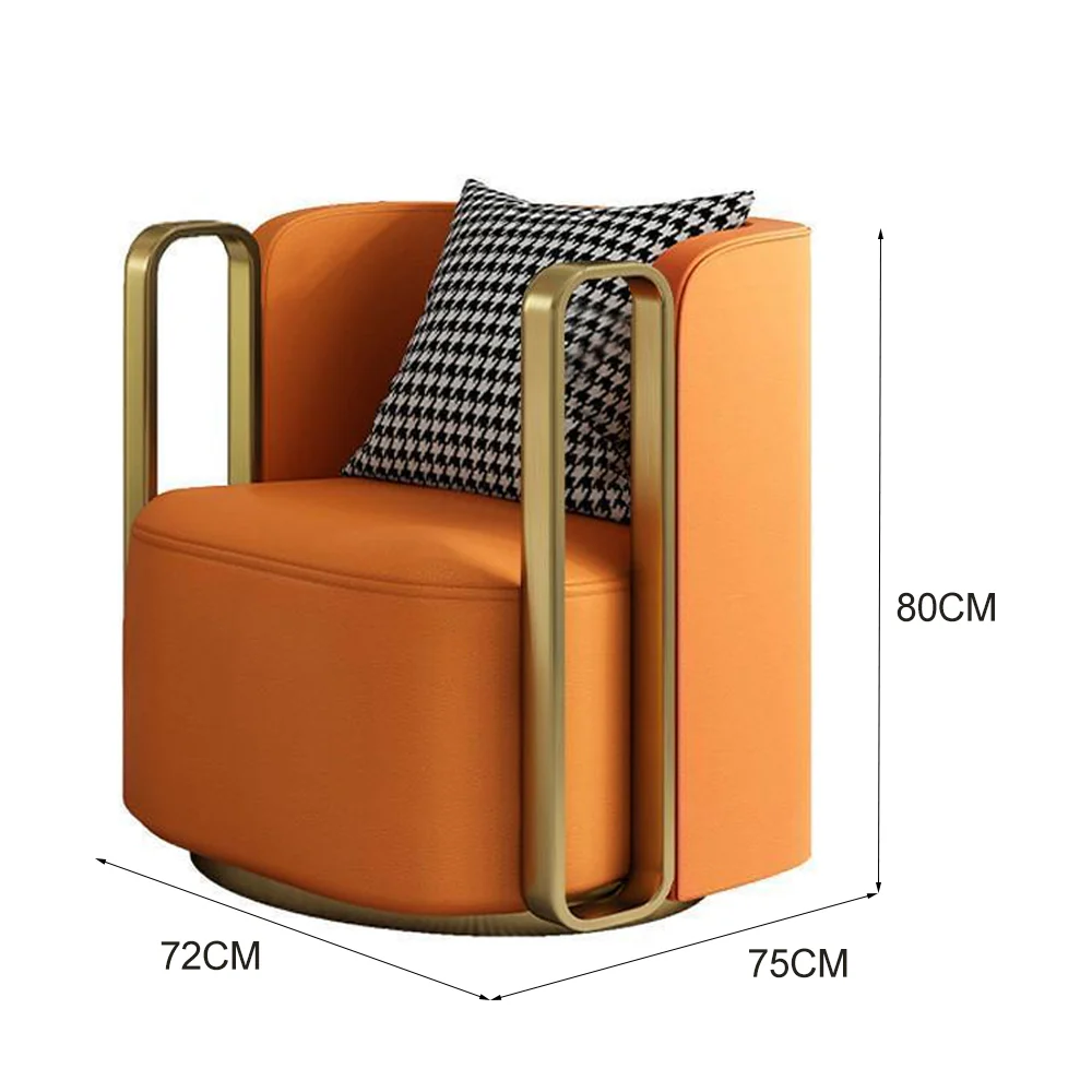 LIVARA EC1155 Rotating Base Solid Wood Frame Leisure Chair - Image 5