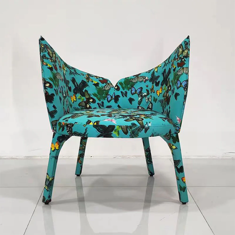 LIVARA EC1161 Printed Leather Solid Wood Bentwood Leisure Chair - Image 2