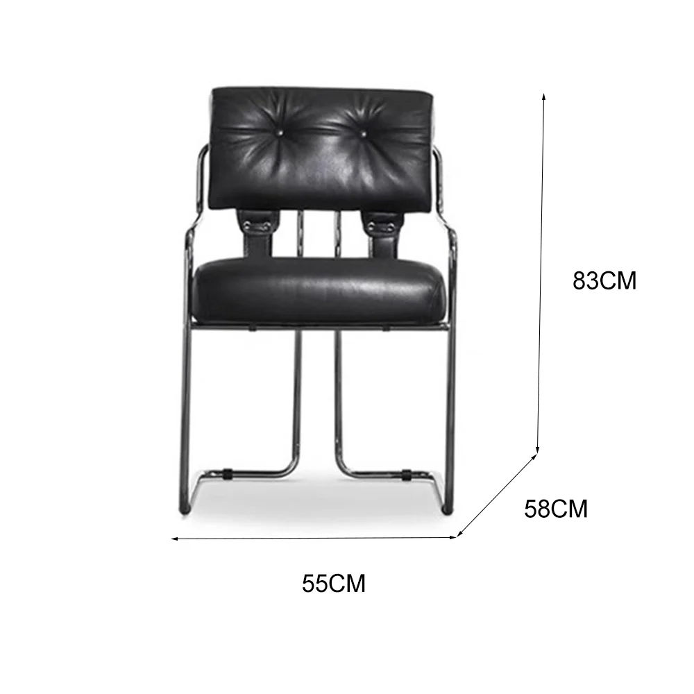LIVARA EC1190 Black Titanium Stainless Steel Frame Leisure Chair - Black - Image 5