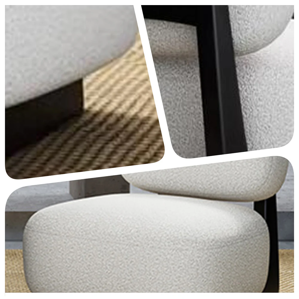 LIVARA EC1191 White Wax Wood Solid Wood Frame Leisure Chair - Image 4