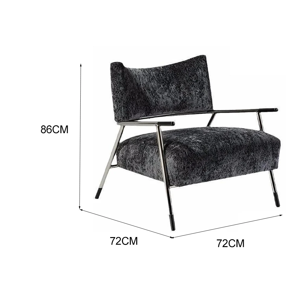 LIVARA EC1196 Wooden Frame Steel Fixed Legs Leisure Chair - Image 5