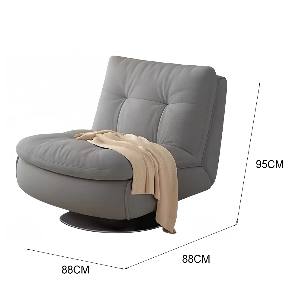 LIVARA EC1234 Steel Frame Velvet Fabric Leisure Chair - Grey - Image 5