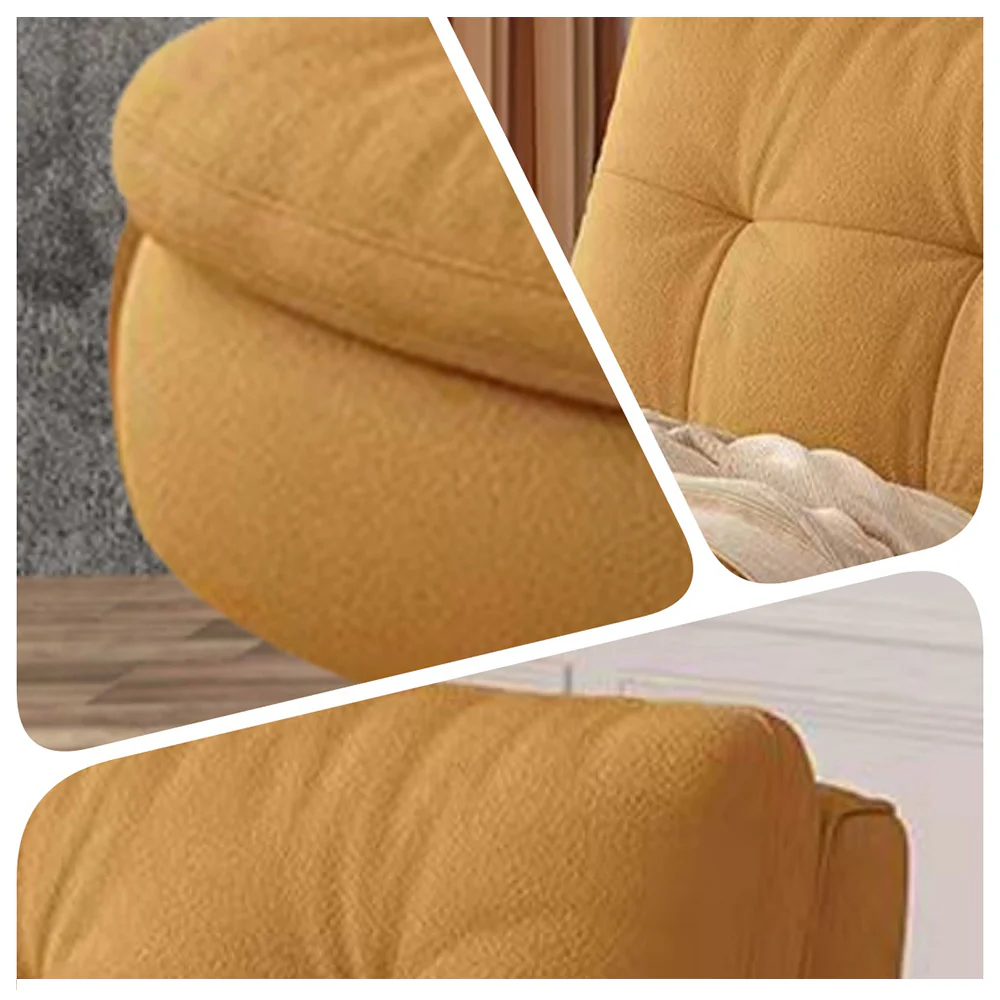 LIVARA EC1234 Steel Frame Velvet Fabric Leisure Chair - Orange - Image 4