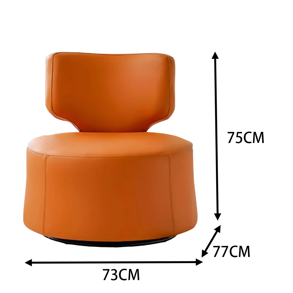 LIVARA FC1007 Faux Leather Manual Rocking Swivel Minimalist Leisure Chair - Image 5