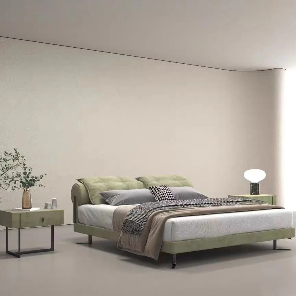 LUXORA B1043 150/180cm Length Solid Wood Frame Cowhide Bed-Green - Image 2