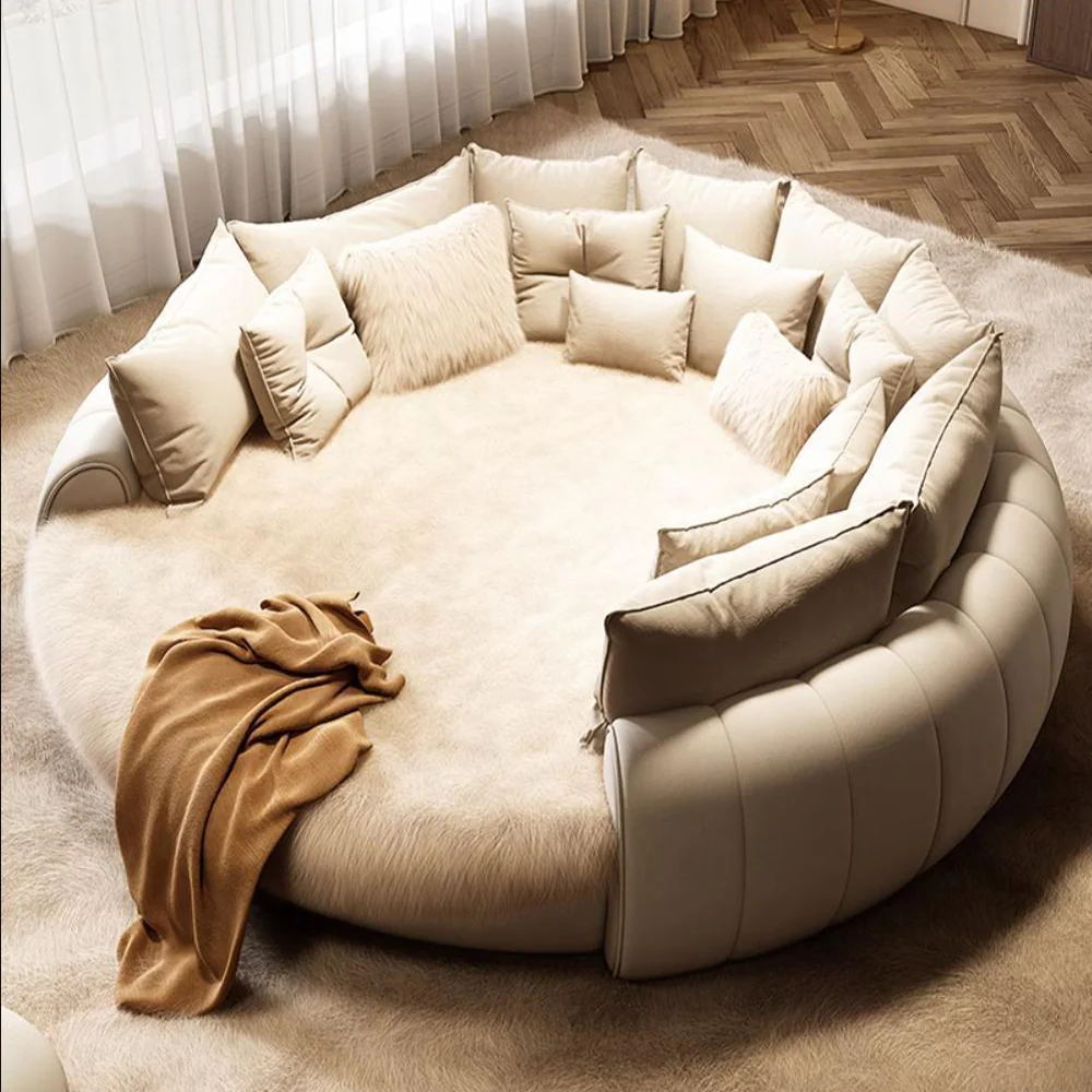 LUXORA B1175 260cm Length Solid Wood Frame Fabric Bed-White - Image 3