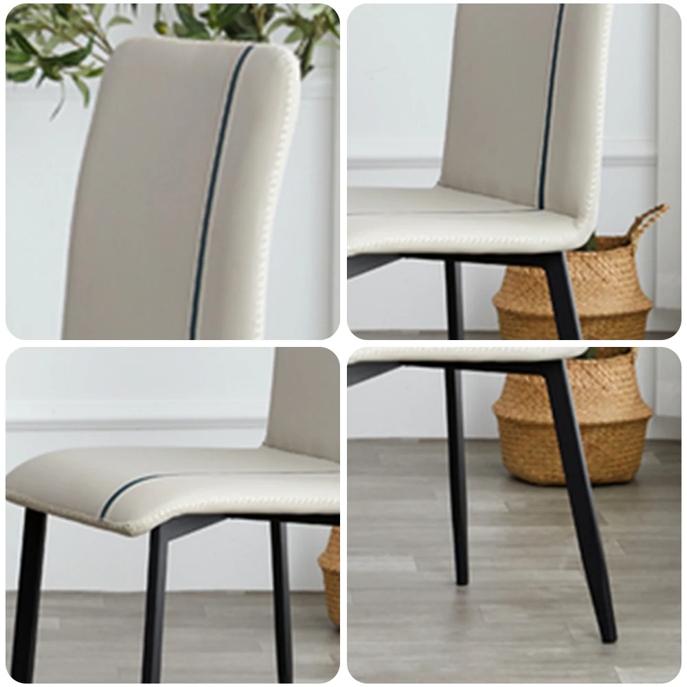 LIVARA DC1004 Faux Leather Fabric Dining Chair Carbon Steel Legs - Image 4