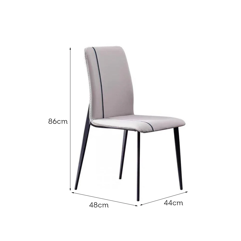 LIVARA DC1004 Faux Leather Fabric Dining Chair Carbon Steel Legs - Image 5