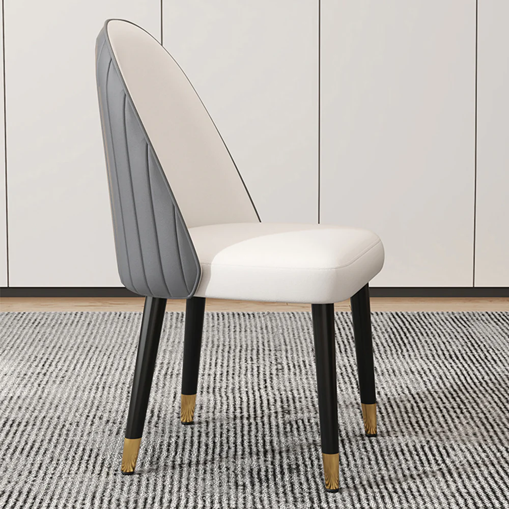 LIVARA DC1006 Faux Leather Fabric Dining Chair Solid Wood Frame - Image 3