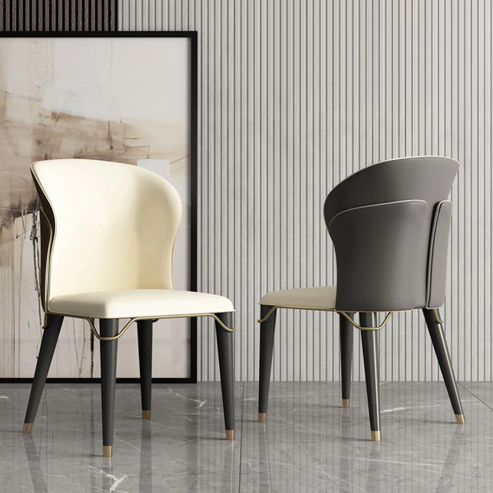 LIVARA DC1007 Faux Leather Fabric Dining Chair Solid Wood Frame - Image 3