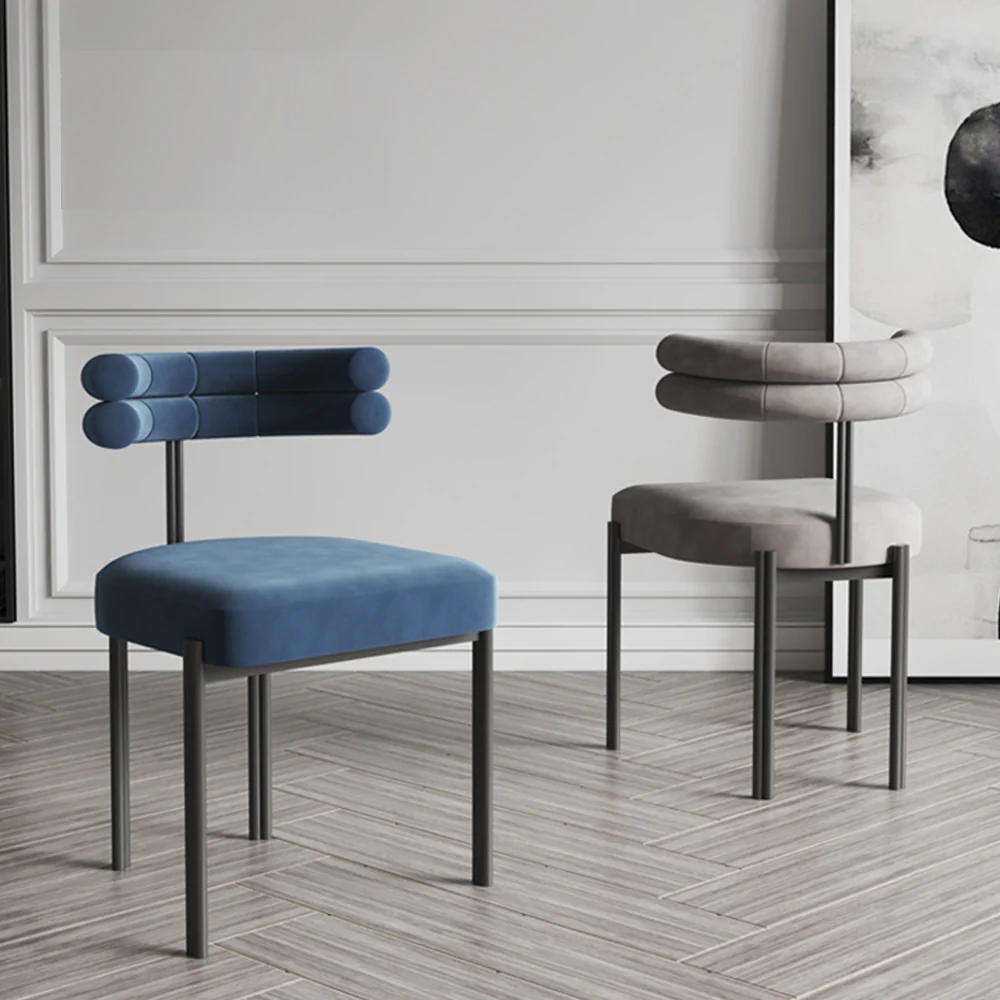 LIVARA DC1008 Velour Fabric Dining Chair Carbon Steel Legs - Image 2