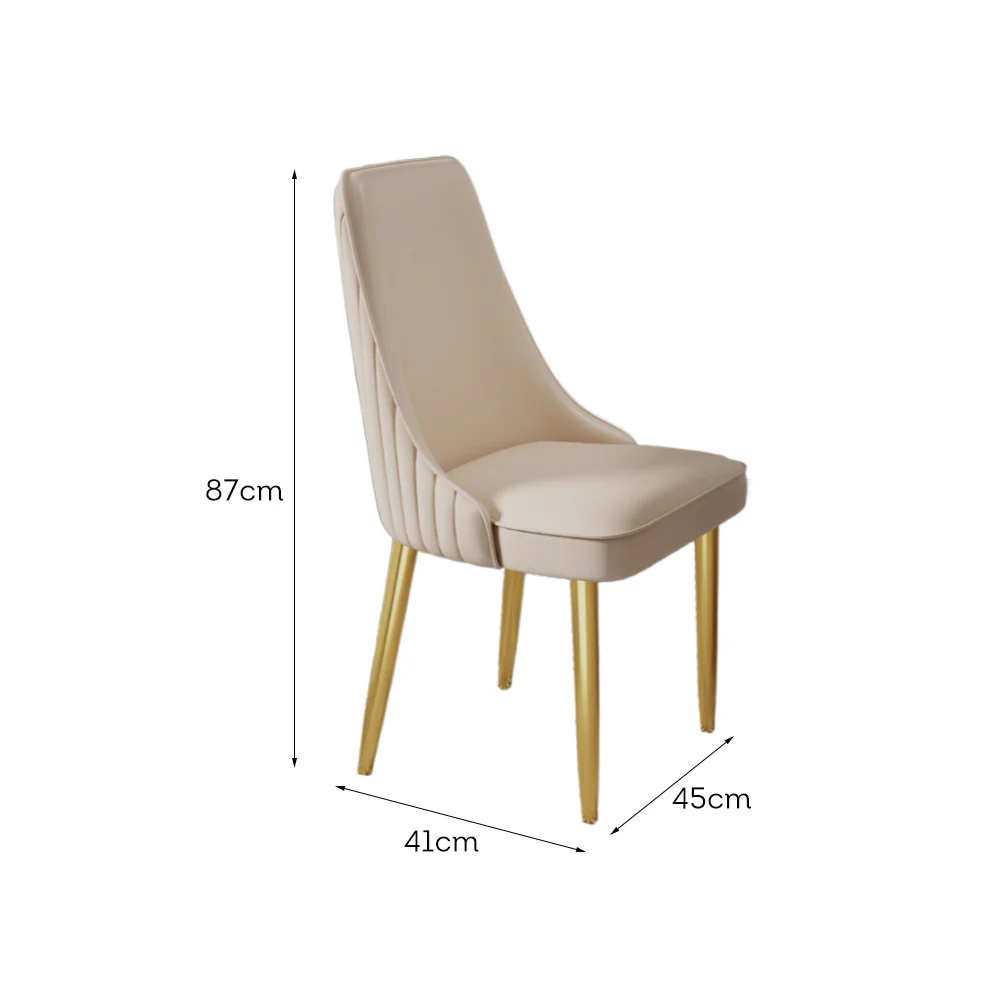 LIVARA DC1009 Faux Leather Fabric Dining Chair Stainless Steel Legs - Image 5
