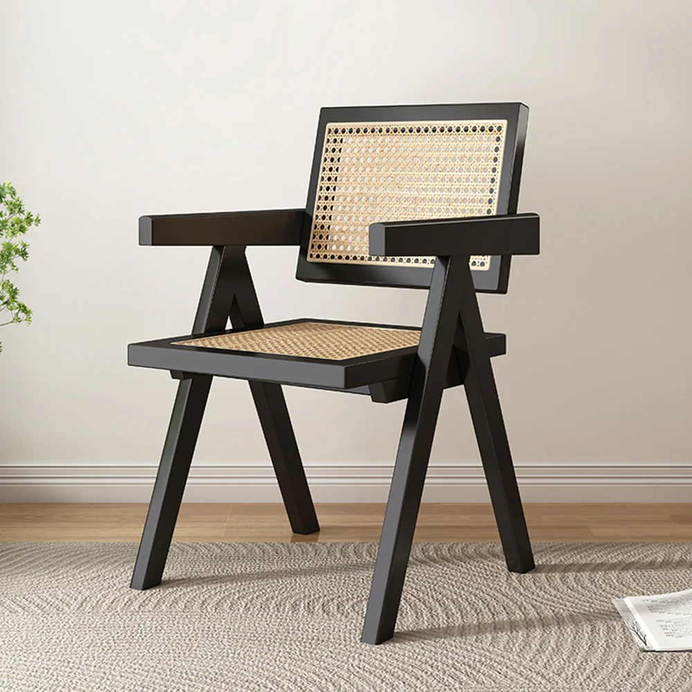 LIVARA DC1011 Rattan Material Dining Chair Solid Wood Frame - Image 3