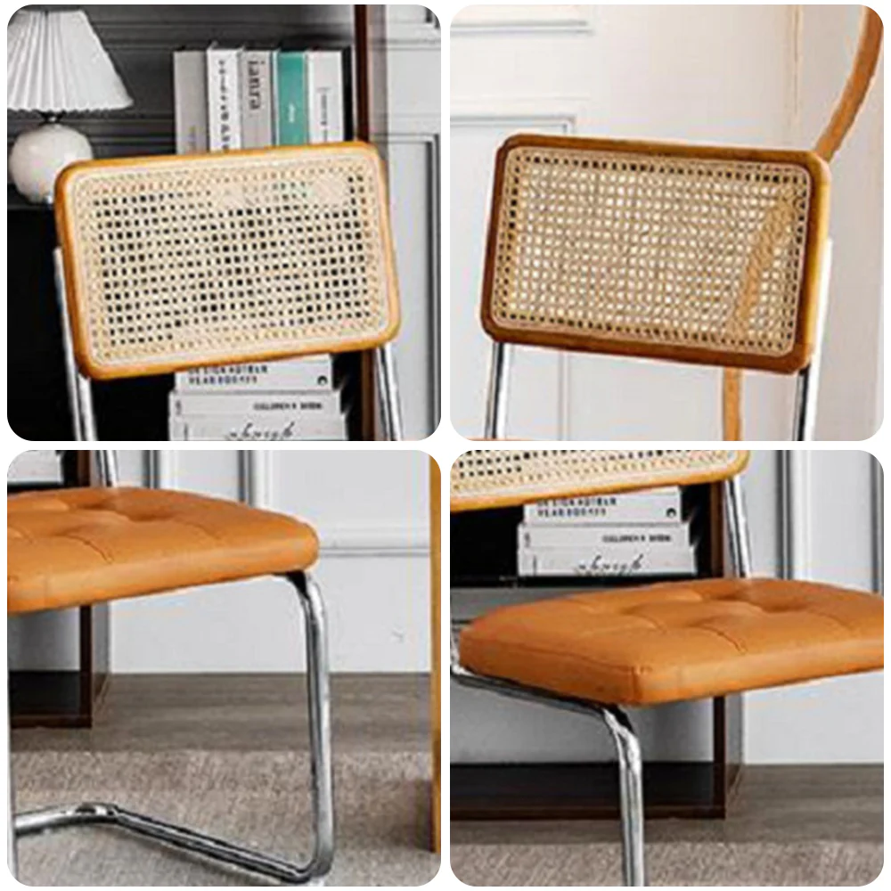 LIVARA DC1012 Rattan Backrest Dining Chair Stainless Steel Legs - Image 4