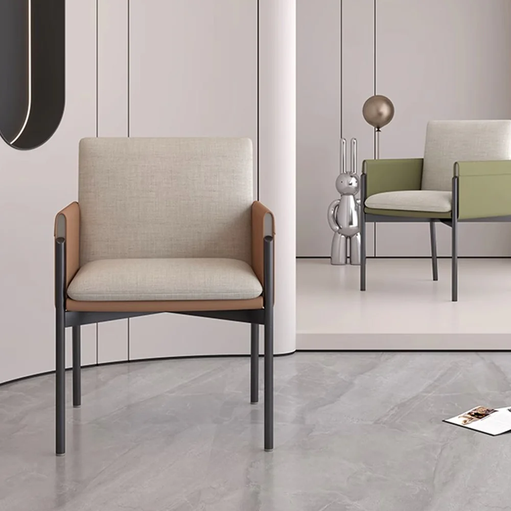 LIVARA DC1016 Saddle Leather Dining Chair Carbon Steel Legs - Image 3