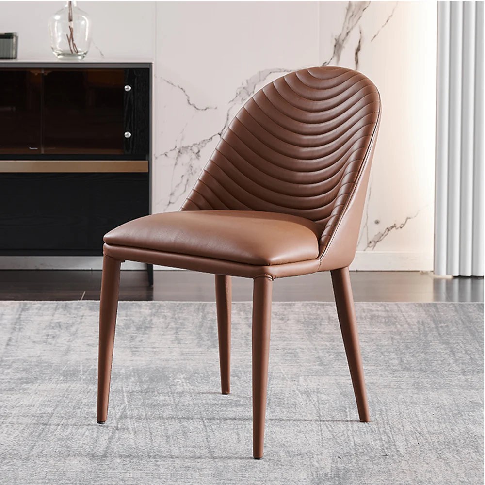 LIVARA DC1020 Faux Leather Fabric Dining Chair Carbon Steel Legs - Image 2