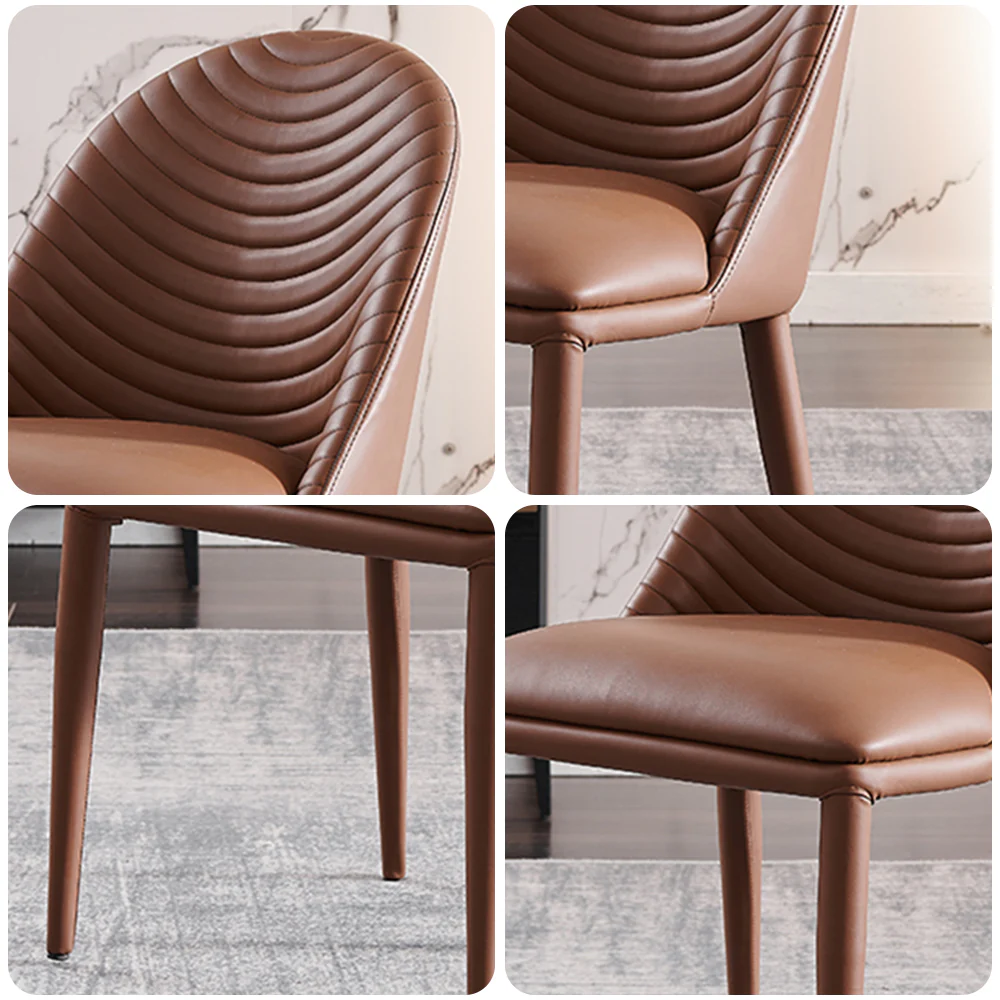 LIVARA DC1020 Faux Leather Fabric Dining Chair Carbon Steel Legs - Image 4